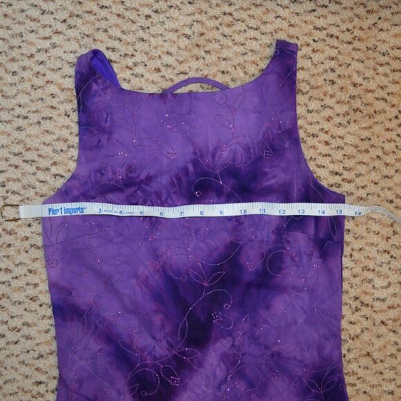 I.N. San Francisco Purple Tulip Dress Medium Glitter Floral Homecoming Prom - Picture 7 of 8